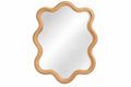 Miroir vertical à cadre beige ondulé et contour festonné